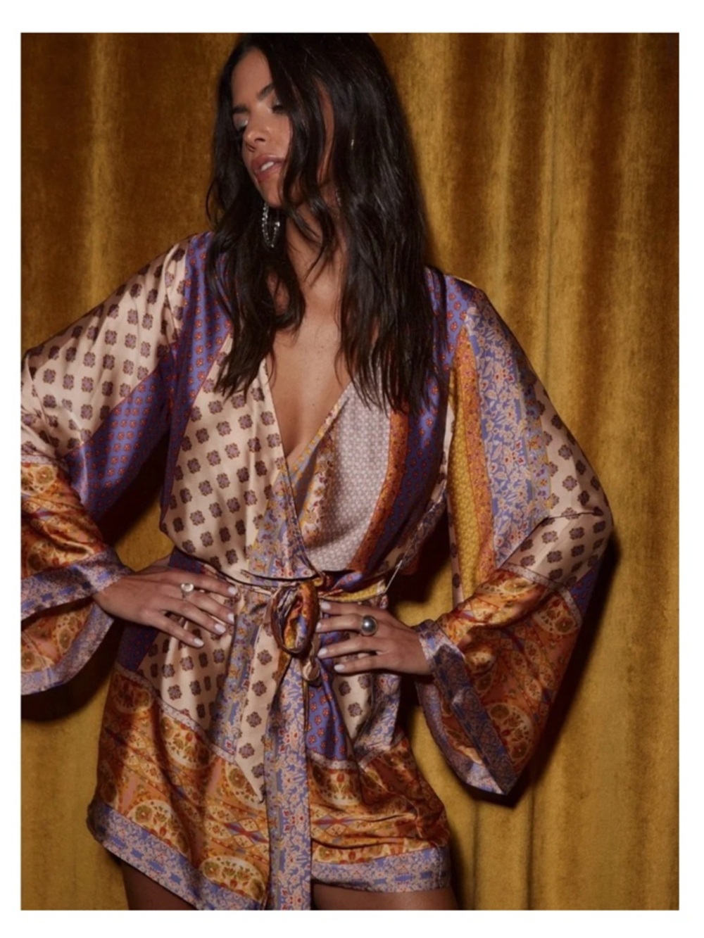 12th Tribe Silk Kimono Dress